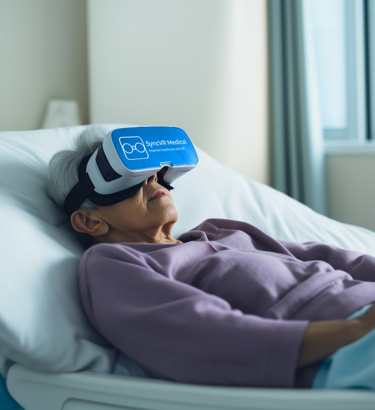 Elderly patient being
                                hospitalised using virtual reality